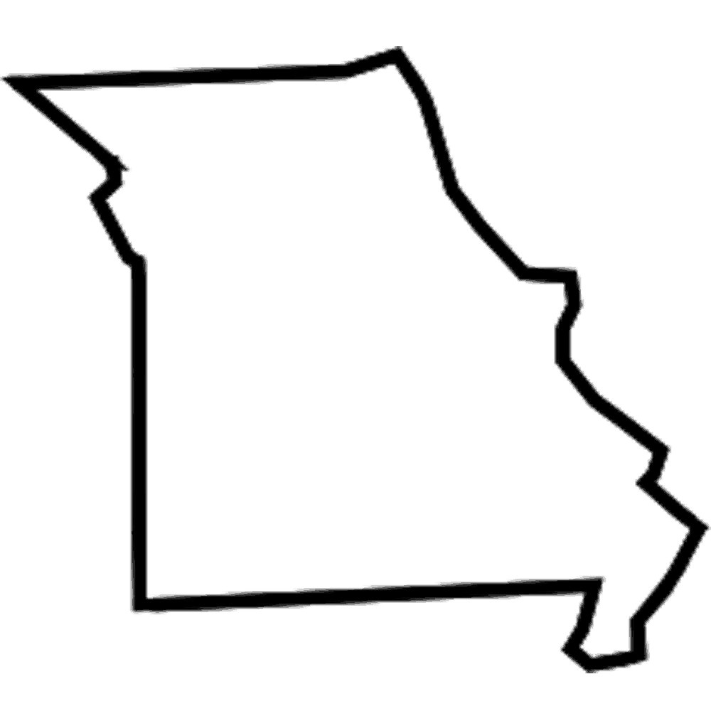 missouri state outline in solid black